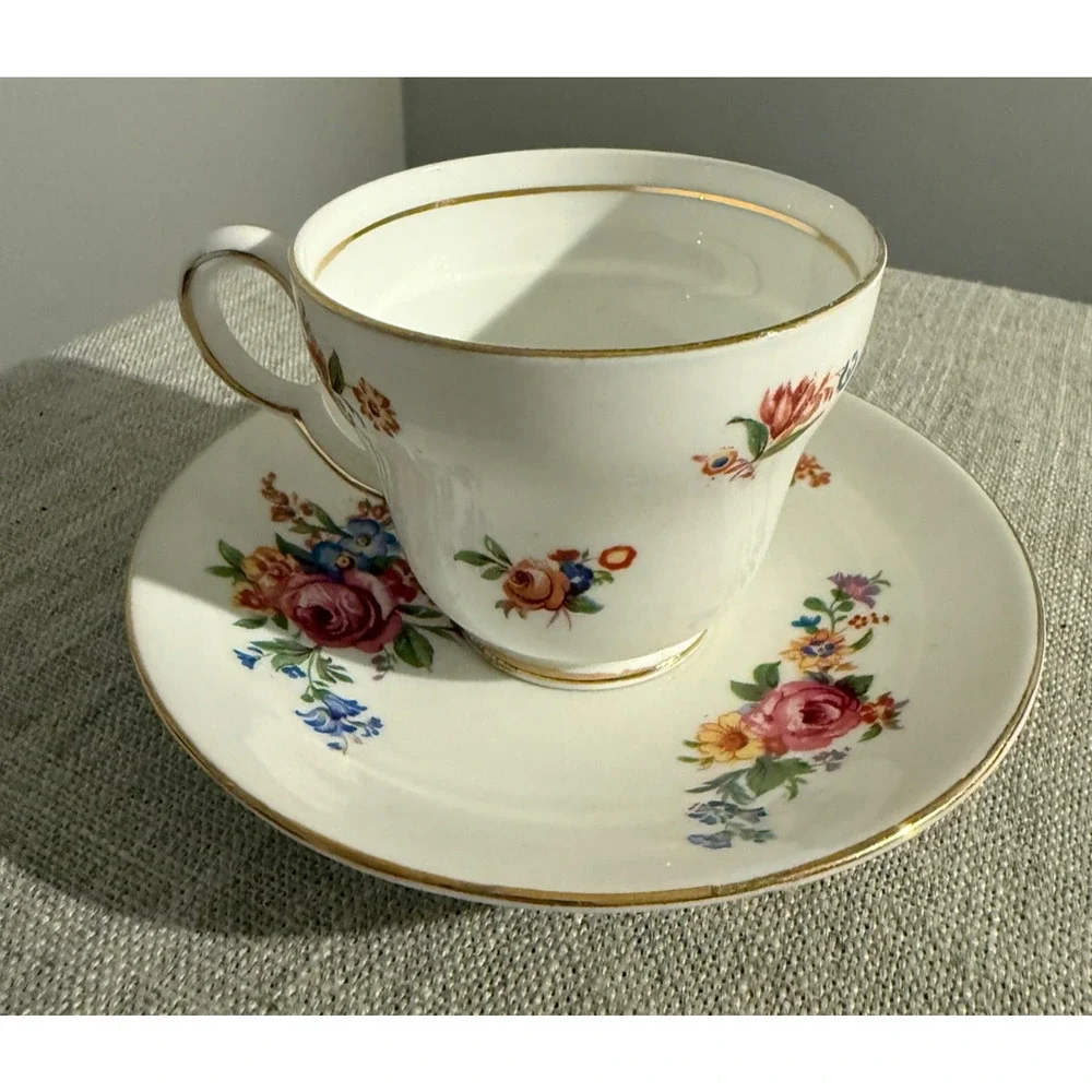 🌸 Stanley Fine Bone China Floral Teacup & Saucer Set | England